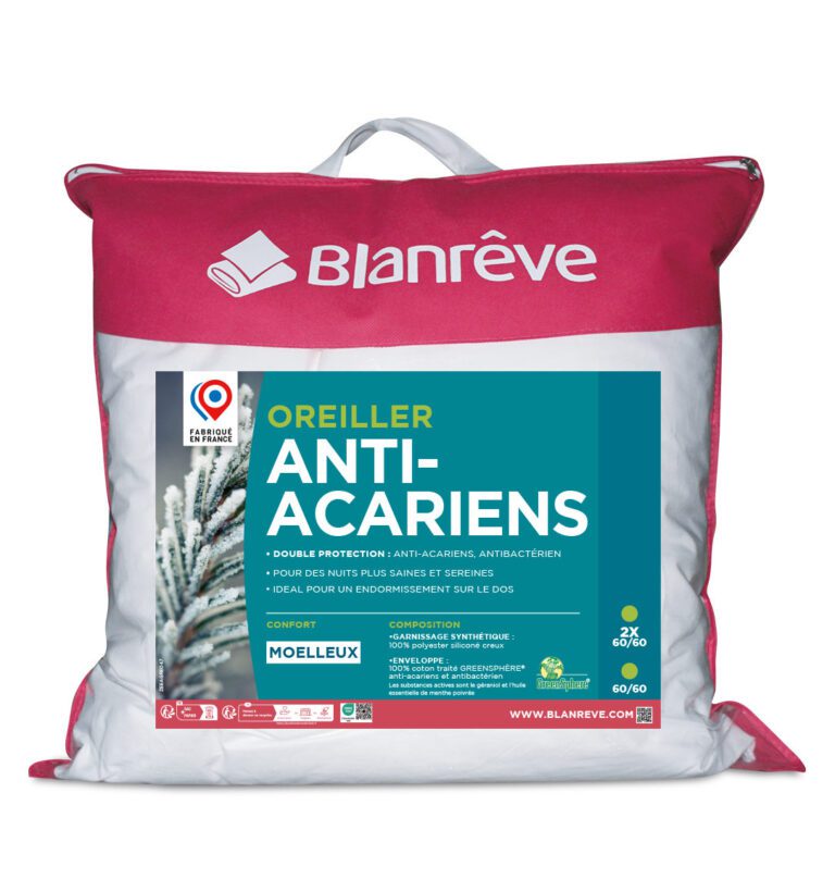 Oreiller Anti Acariens Bi Ome Blanr Ve