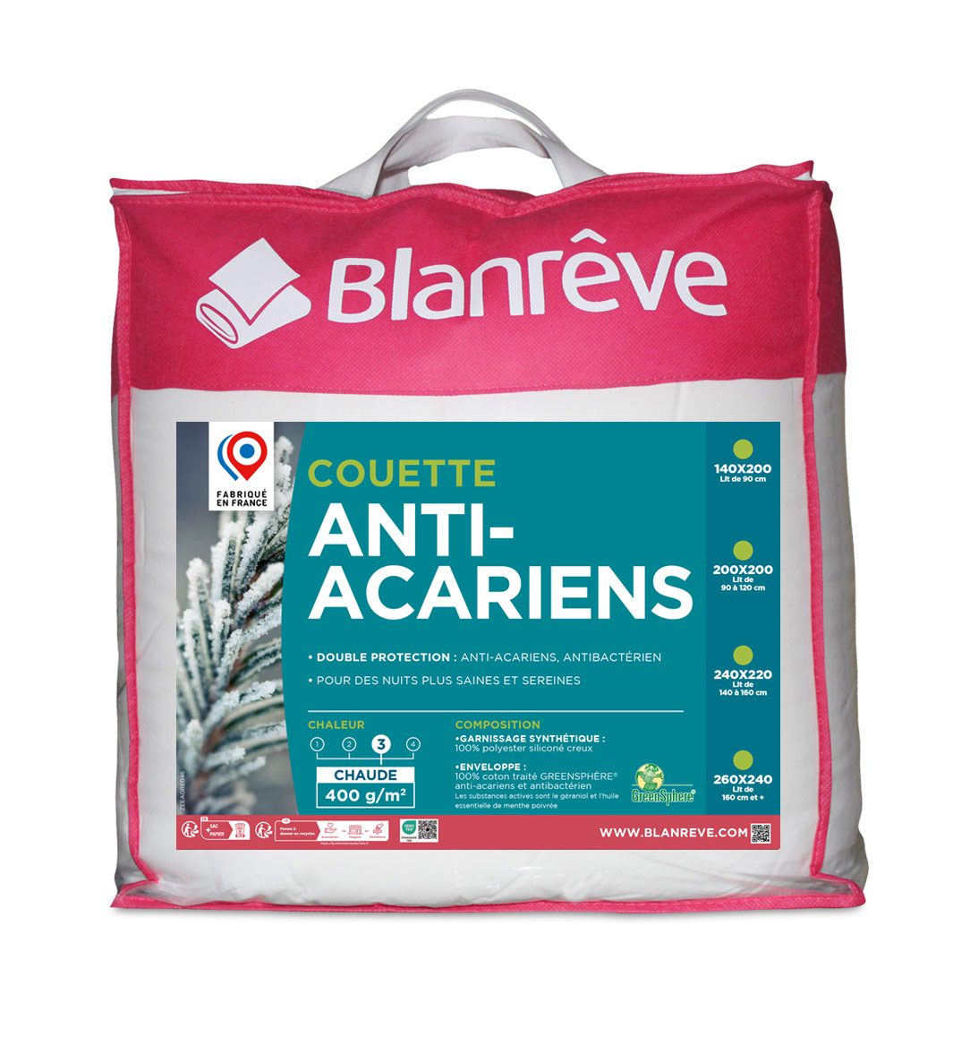 Couette Protection Active Anti-acariens Végétal LEGERE
