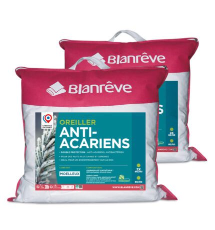Blanrêve - Oreiller Ferme anti acariens - garnissage synthétique